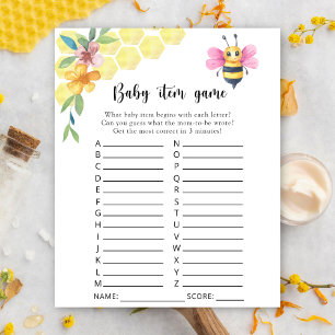 Papier Bee floral - Baby Item Jeu. Jeu baby shower