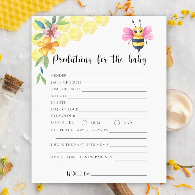 Papier Bee floral - baby predictions and advice (Créateur téléchargé)