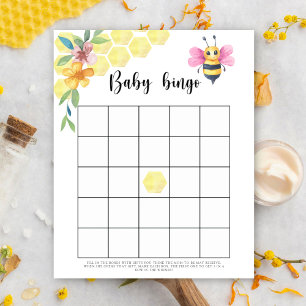 Papier Bee floral - Baby shower bingo