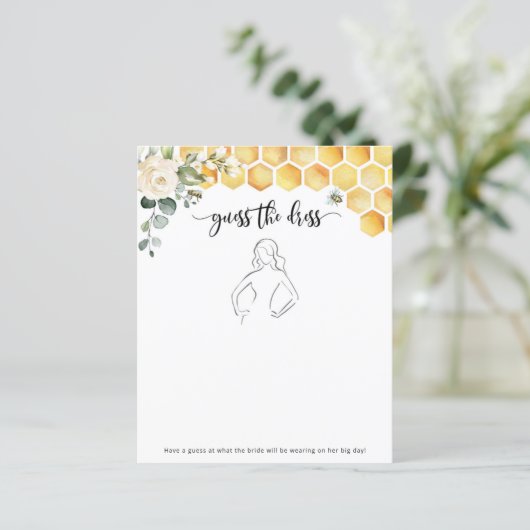 Papier Bee floral Devinez la robe nuptiale jeu de douche (Debout devant)