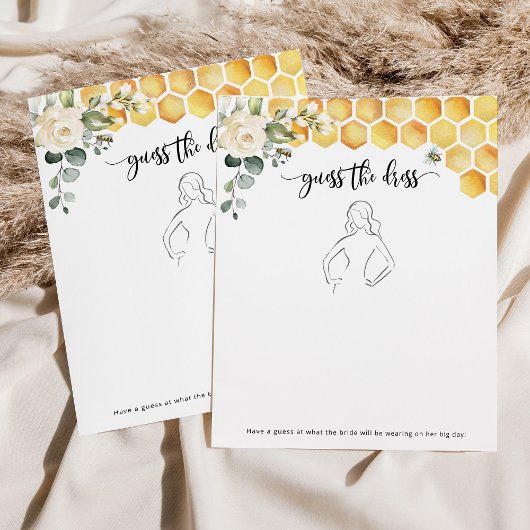 Papier Bee floral Devinez la robe nuptiale jeu de douche