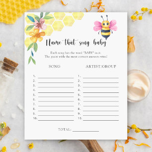 Papier Bee floral - Nom que Baby Song