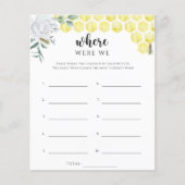 Papier Bee floral Où étions-nous jeu de douche nuptiale (Devant)