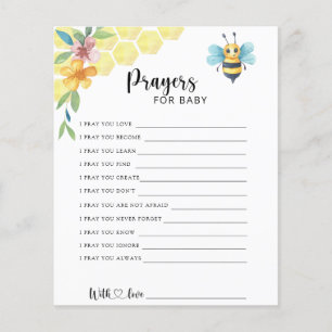 Papier Bee floral - Partie   prières pour bébé