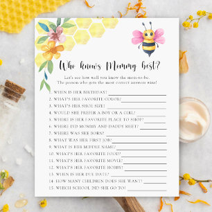 Papier Bee floral - Qui connaît maman mieux