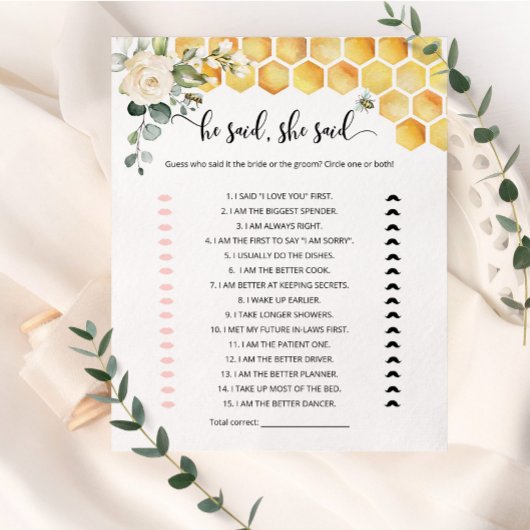 Papier Bee He a dit qu'elle a dit jeu de douche