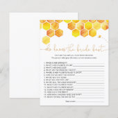 Papier Bee Qui connaît la mariée meilleur jeu (Devant / Derrière)