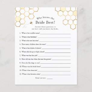 Papier Bee Who Knoth the Bride Best Fête des mariées Game