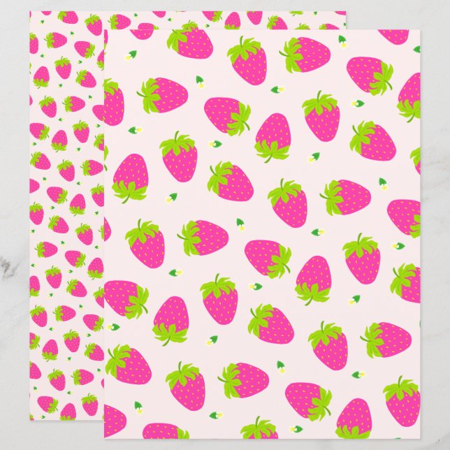 Papier Beige fraise (Devant / Derrière)