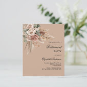 Papier Beige marron taupe rose de retraite invitation (Debout devant)