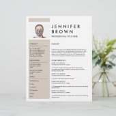 Papier Beige Minimal CV cv avec photo (Debout devant)