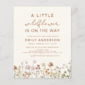 Papier Beige Un Petit Baby shower Fleur sauvage (Devant)