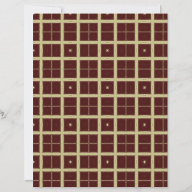 Papier Beige Windowpane on Maroon Scrapbook Paper (Devant)