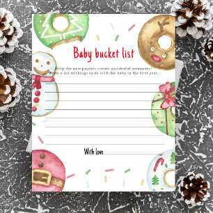 Papier beignets de Noël cookies Liste des seaux pour bébé