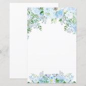 Papier Belle fleur bleue (Devant / Derrière)