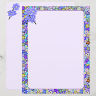 Papier Belle florale colorée 8,5 x 11 Stationnaire