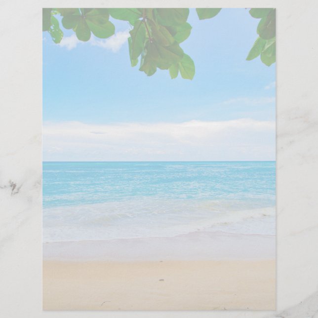 Papier Belle Plage Tropicale Bleue (Devant)