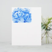 Papier Belles fleurs de lotus bleues (Debout devant)