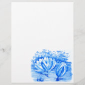 Papier Belles fleurs de lotus bleues (Dos)