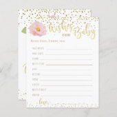 Papier Belles Fleurs roses Bouches d'or pour bébé (Devant / Derrière)