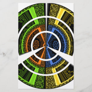 Papier Belles illustrations circulaires africaines coloré