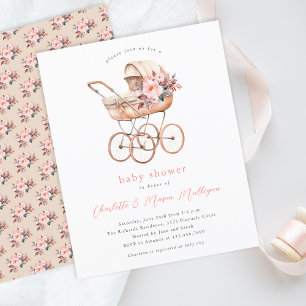 Papier Berceau de bébé vintage neutre pour la Baby Shower