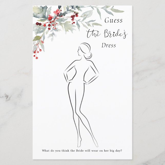 Papier Berries d'hiver Verdure Foliage Fête des mariées J (Devant)