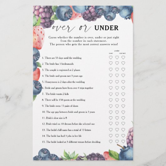 Papier Berries - Plus ou sous la douche nuptiale (Devant)