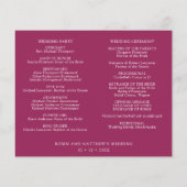 Papier Berry Blue Burgundy Mariage Calendrier et programm (Dos)