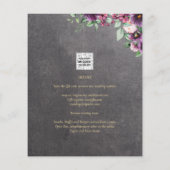 Papier Berry gris argenté Mariage Floral hiver automne (Dos)
