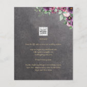 Papier Berry gris argenté Mariage Floral hiver automne (Dos)