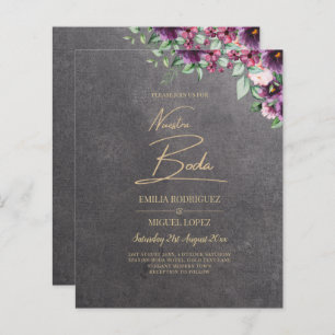 Papier Berry gris argenté Mariage Floral hiver automne