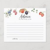 Papier Berry in Love Berries Bridal Shower Advice Card (Devant)