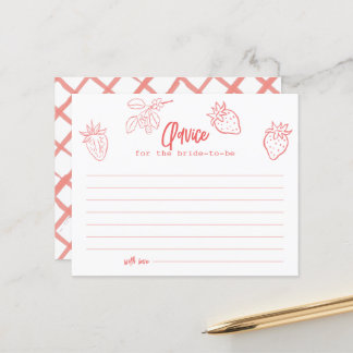Papier Berry in Love Strawberry Bridal Shower Advice Card