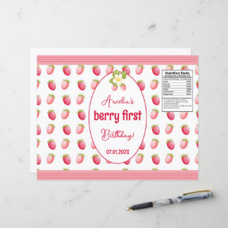 Papier Berry Premier anniversaire de la conception fraise
