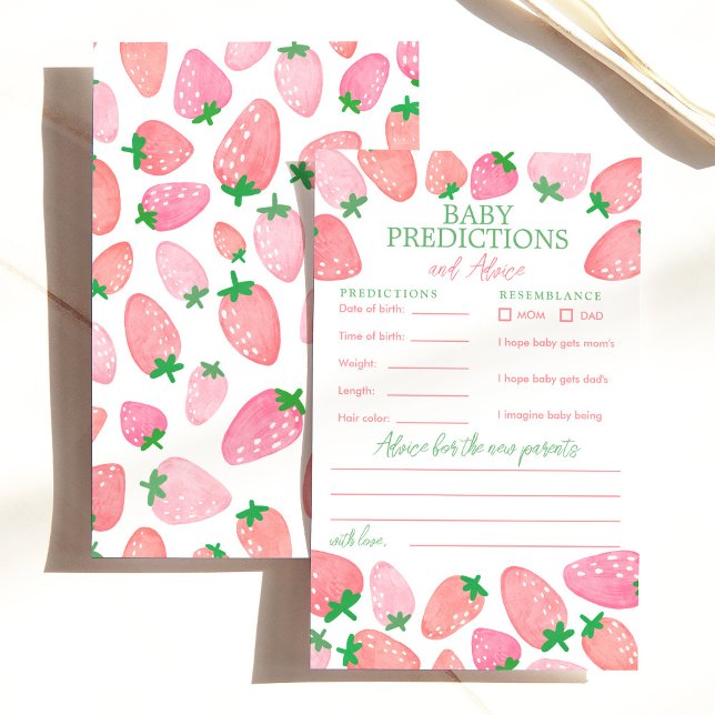 Papier Berry Sweet Baby shower Prédictions et conseils (Créateur téléchargé)