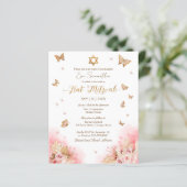 Papier Beurerflys Gold Foil Bat mitzvah Budget Invitation (Debout devant)