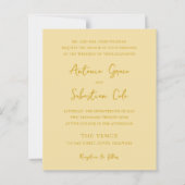 Papier Beurre élégant Faire-part de mariage budget jaune (Devant)