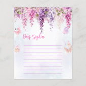 Papier Beurre floral Anniversaire Heure Capsule Note (Devant)