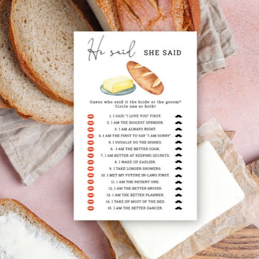 Papier Beurre - Il a dit qu'elle a dit jeu de douche nupt