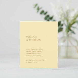 Papier Beurre minimaliste Faire-part de mariage budgétair