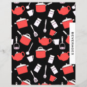 Papier Beverages Recette Divider | Ustensiles noirs et ro (Devant)