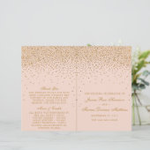 Papier Bi-fold Mariage de Confetti Rose & Or (Debout devant)