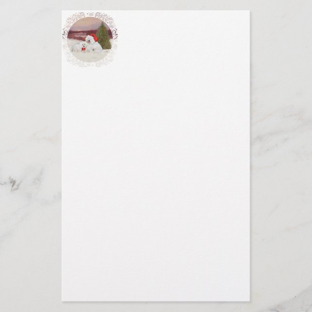 Papier Bichon Frise Christmas (Devant)