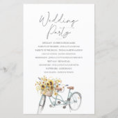 Papier Bicyclette Tournesol Rustique Mariage photo (Dos)