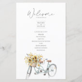 Papier Bicyclette Tournesol Rustique Mariage photo (Devant)