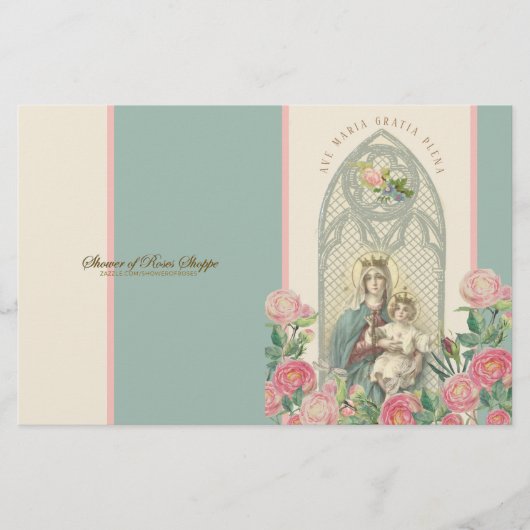 Papier Bienheureuse Vierge Marie Jésus Prière Saint-Thérè (Devant)