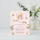Papier Bientôt sur les mers petite fille rose Invitation (Debout devant)