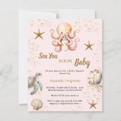 Papier Bientôt sur les mers petite fille rose Invitation (Devant)