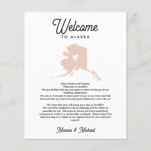 Papier Bienvenue à ALASKA Lettre & Itinéraire TOUTE COU